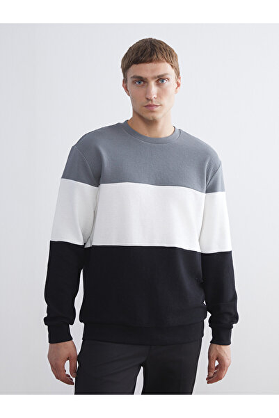 LC Waikiki Crew Neck Colour Block Men's Sweatshirt
