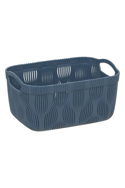 5FIVE Leaf Plastic Basket (23 x 16.7 x 12 cm, Blue Gray)
