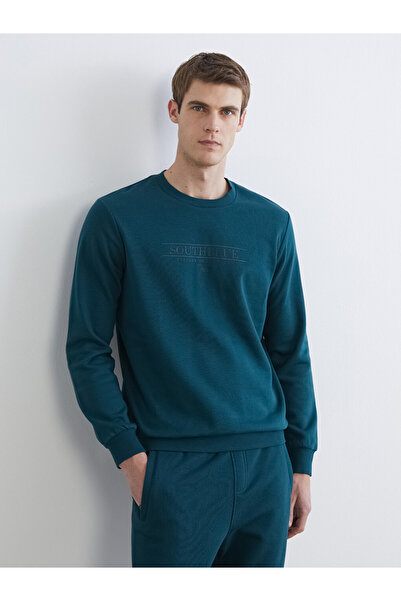 LC Waikiki Crew Neck Printed Thick Men's Sweatshirt