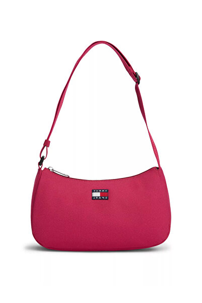 Tommy Hilfiger Women's Pink Shoulder Bag with Adjustable Strap, Iconic Flag L...