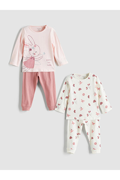 LC Waikiki Printed Pajama Set for Baby Girls 2 Pack