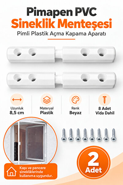 NUBLADO 2 Adet Pimapen PVC Pencere Kapı Sineklik Menteşesi Pimli Plastik Prat...