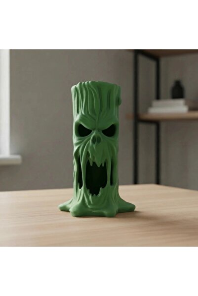 OEM Halloween LED Tea-Light Holder – Melted Ghost, 14.9 × 9.5 × 8 cm