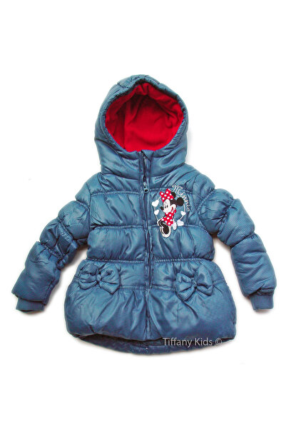 Disney Minnie Blue quilted jacket 3-6 years with Hooded and elastic sleeves