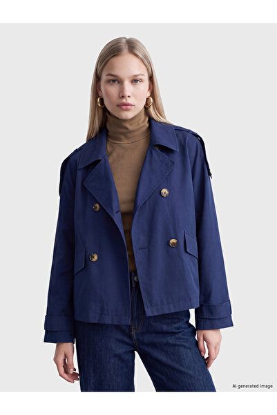 LC Waikiki Shirt Roba Collar Women's Gabardine Trench Coat from Uzg Store for...