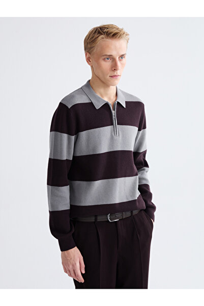 LC Waikiki Turtleneck Striped Men's Knit Sweater