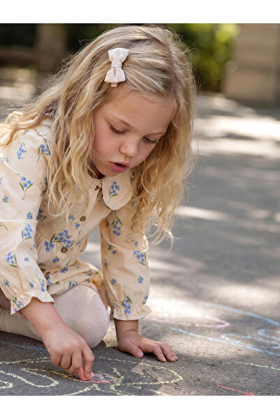 LC Waikiki Peter Pan Collar Ruffled Printed Baby Girls Dress