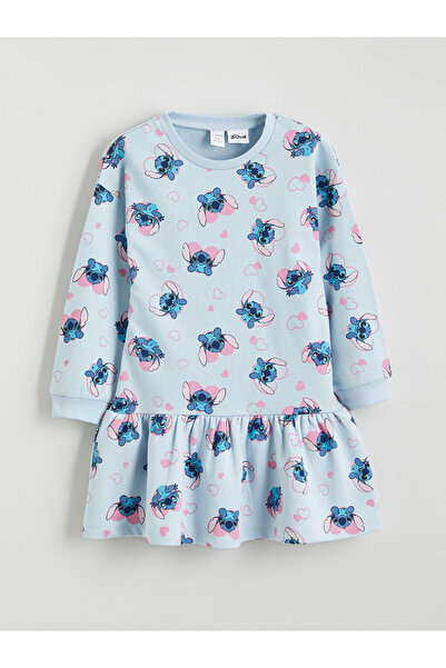LC Waikiki Stitch Licensed Girls' Ruffled Dress