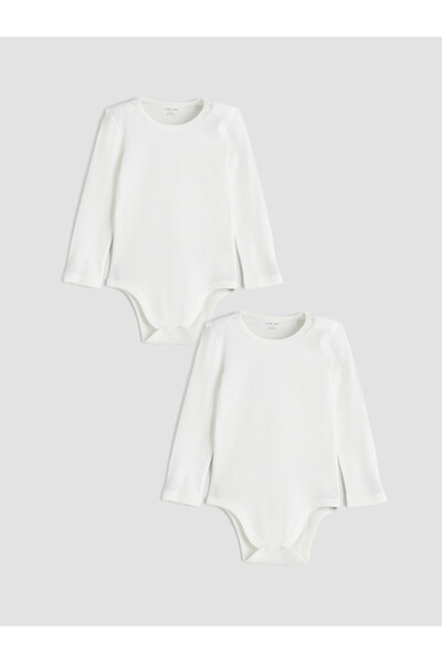 LC Waikiki Long Sleeve Baby Boys' Snap Bodysuit 2 Pack