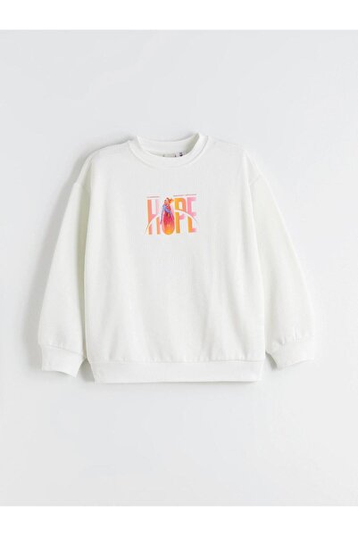 LC Waikiki Peak New Season Crew Neck Supergirl Printed Girls' Sweatshirt