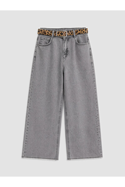 LC Waikiki Lcw Kids Mixed Wideleg Girls' Jeans with Belt with Nevavm Difference