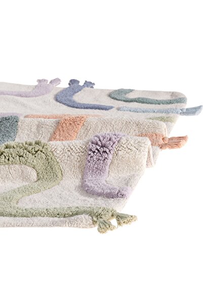 İrya Journey Kare %100 Pamuk Banyo Paspası 90x90 Cm Multicolor