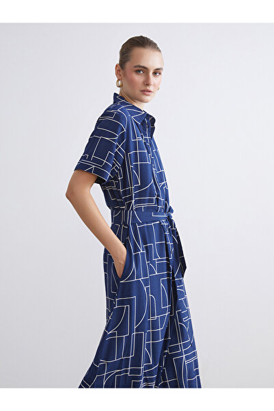 LC Waikiki Patterned Waistband Shirt Dress