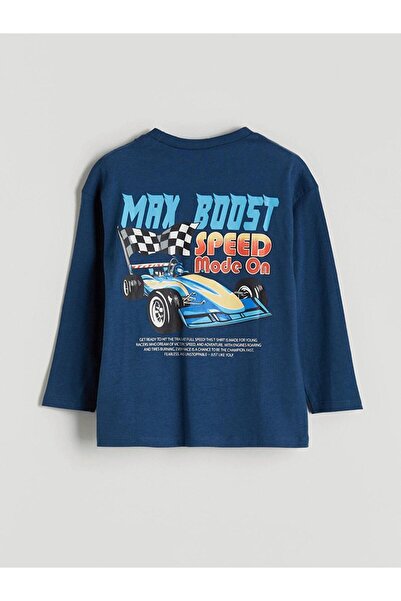 LC Waikiki Crew Neck Long-Sleeve Printed T-Shirt for Boys