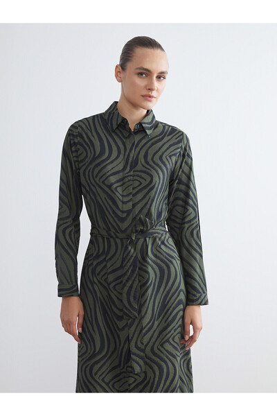 LC Waikiki Patterned Waistband Shirt Dress