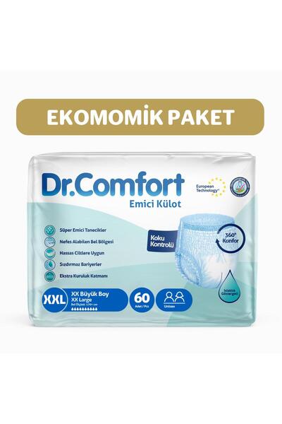 Dr.Comfort Yetişkin Emici Külot Bez XXL Bel Ölçüsü 170+cm Islaklık Göstergeli...