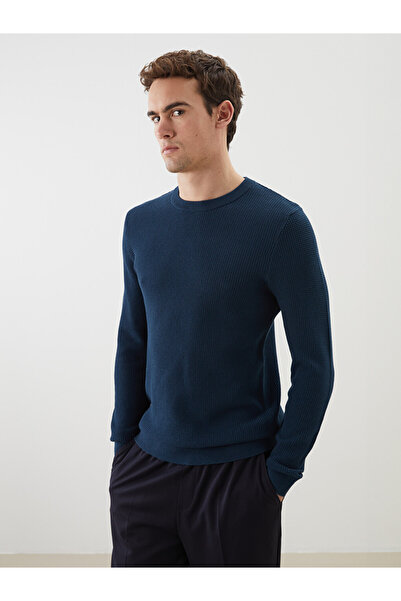 LC Waikiki Crew Neck Checkered Men's Knit Sweater