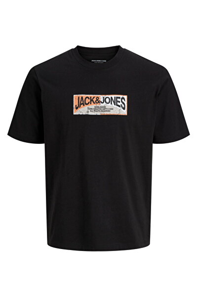 Jack & Jones Erkek Gögüs Baskili Regular Fit Bisiklet Yaka Tisört - Trace