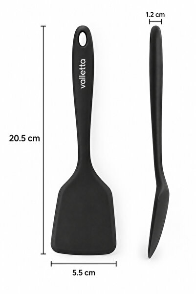 valletta Premium Isıya Dayanıklı Silikon Spatula – Siyah
