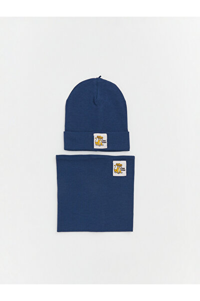 LC Waikiki Lion King Embroidered Hat and Neck Warmer Set