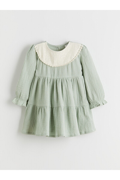 LC Waikiki Lace Collar Muslin Dress for Girls