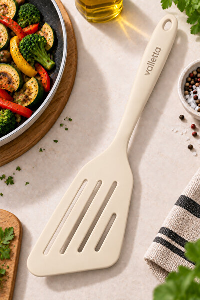 valletta Premium Heat Resistant Perforated Silicone Spatula – Vanilla