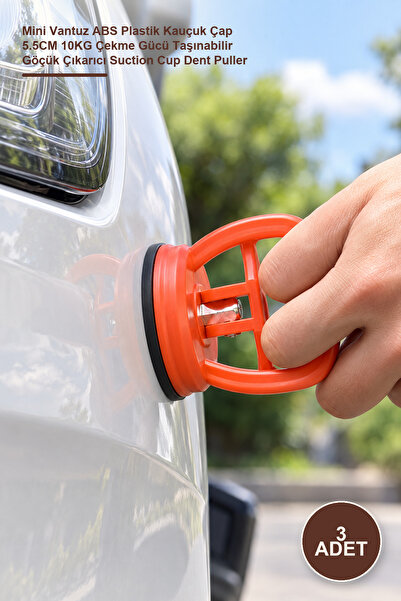 3 Adet Araç Göçük Düzeltici – Mini Vantuz ABS Plastik Kauçuk Çap 5.5CM 10KG Çekme Gücü Taşınabilir Göçük Çıkarıcı Suction Cup Dent Puller