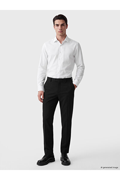 LC Waikiki Lcw Business Black Standard Fit Men's Trousers with Nevavm Difference