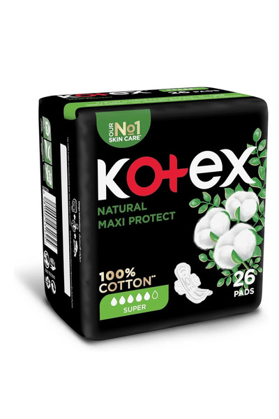 Kotex Maxi Natural Protection Large Sanitary Pads with Wings - 26 Pads
