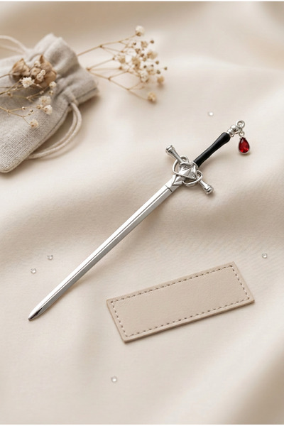 Cinderella Accessories Yapay Elmaslı Kılıç Tasarım Metal Topuz Saç Tokası 20,...