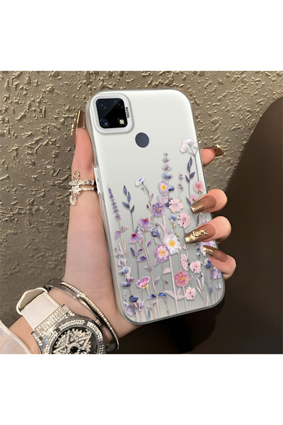 CHICASELUX Realme C15/C25/C25S Compatible Light Purple Lavender and Wildflowe...