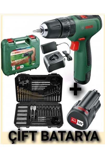 Bosch EasyImpact 1200 Darbeli Şarjlı Matkap Vidalama 2x2 Ah 12 V ve 103 Parça...