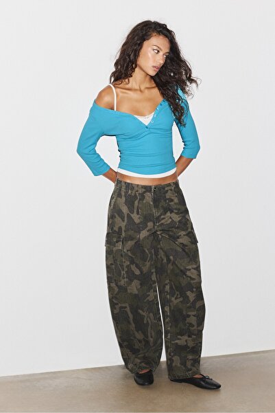 Stradivarius Desenli kargo pantolon