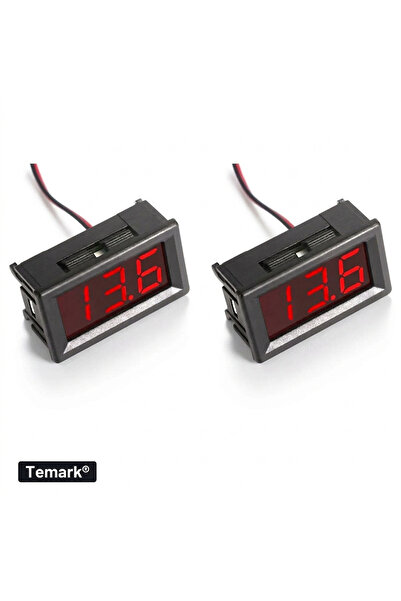 Temark Voltmetru digital DC TMK-VL120, 5-120 V, LED roșu 0,56 inch, montaj în...