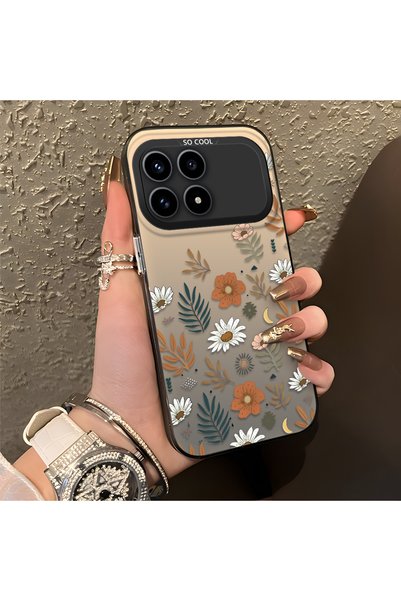 CHICASELUX Poco F8 Pro 5g Compatible Retro Daisy Moon and Leaf Pattern, Rigid...