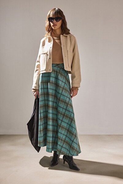 Touché Privé Patterned Flared Suede Skirt