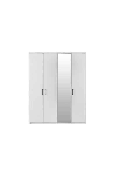 Vivense LİFE GARDIROP, BEYAZ, 4 KAPAKLI, ÇEKMECELİ