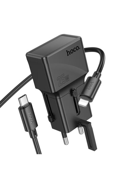 Hoco Προσαρμογέας ρεύματος + Καλώδιο Lightning AC 24, 1 μ., PD 25 W, 1 x USB-...
