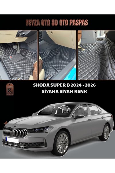 FEYZA OTO SKODA SUPERB SERİSİ 2024 - 2026 ARASI 8D PREMİUM KAYMAZ TABAN ARACA...