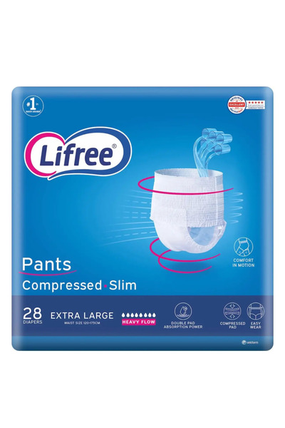 Lifree Adult Culotte Diaper Pants, Thin, Extra Large, Jumbo Pack, 28 Count