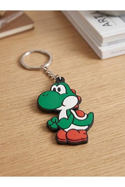 Yoshi Figürlü Yeşil Dinozor 3D Baskı Anahtarlık Çanta ve Çocuk Aksesuarı