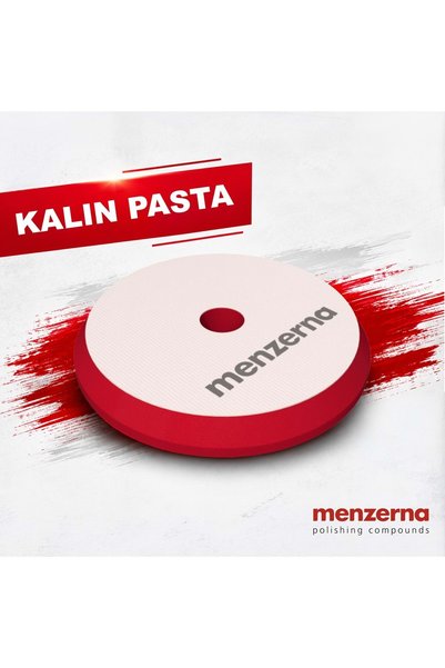 Menzerna Kalın Pasta Süngeri 155/180mm - Kırmızı | Rotary ve Orbital Uyumlu Çizik Giderici Ped