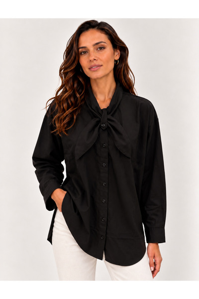 Okçu Triko قميص نسائي بأكمام طويلة ووشاح 27K12340-99