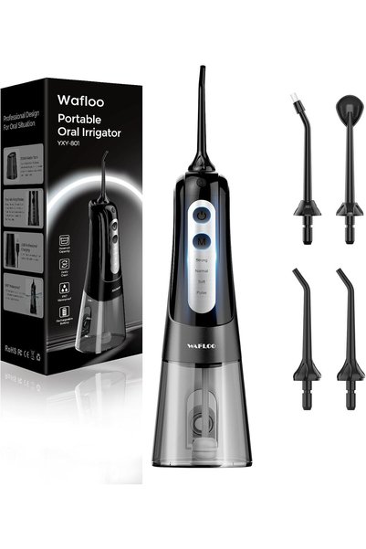 WAFLOO Cordless Water Flosser for Teeth, Portable for Home and Travel | 4 jet...