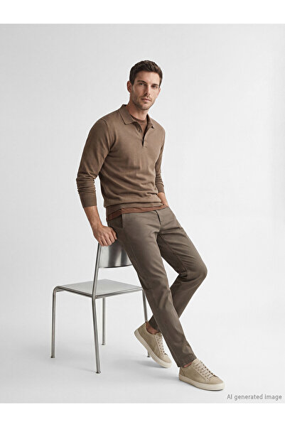 LC Waikiki Nevavm Farkıyla Lcwaikiki Classic Brown Gabardine Straight Slim & ...