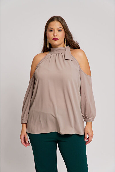 Jucita Μπλούζα plus size - Μπεζ - Γραμμή Α