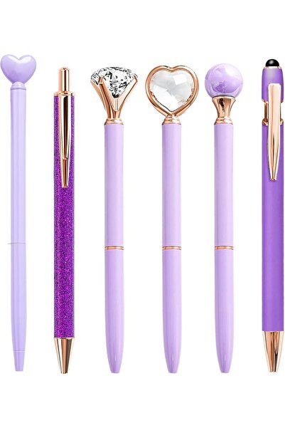 GENERAL YOXMJDB Personalized Pens for Women, 6 Pcs Purple Pens Ballpoint Pen ...