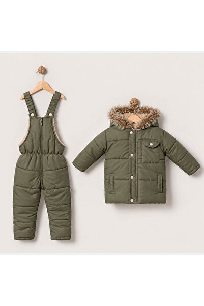 coppa kids Bebek Çocuk Kışlık Kayak Takım ,Mont ve Bahçıvan Tulum Takım Kürkl...