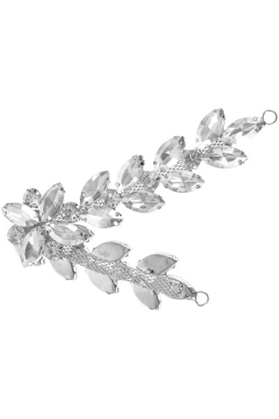 Generic LIFKOME Glass Rhinestone Applique Patch Floral Motif White Navette Sh...