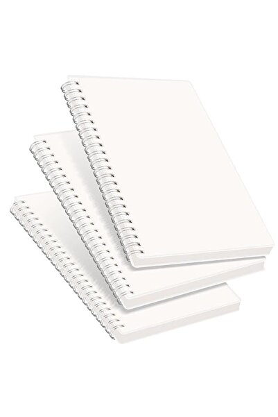 Fit Blanks Blank Notebook Spiral 3 Pack, A5 Unlined Journal Spiral Notebook w...